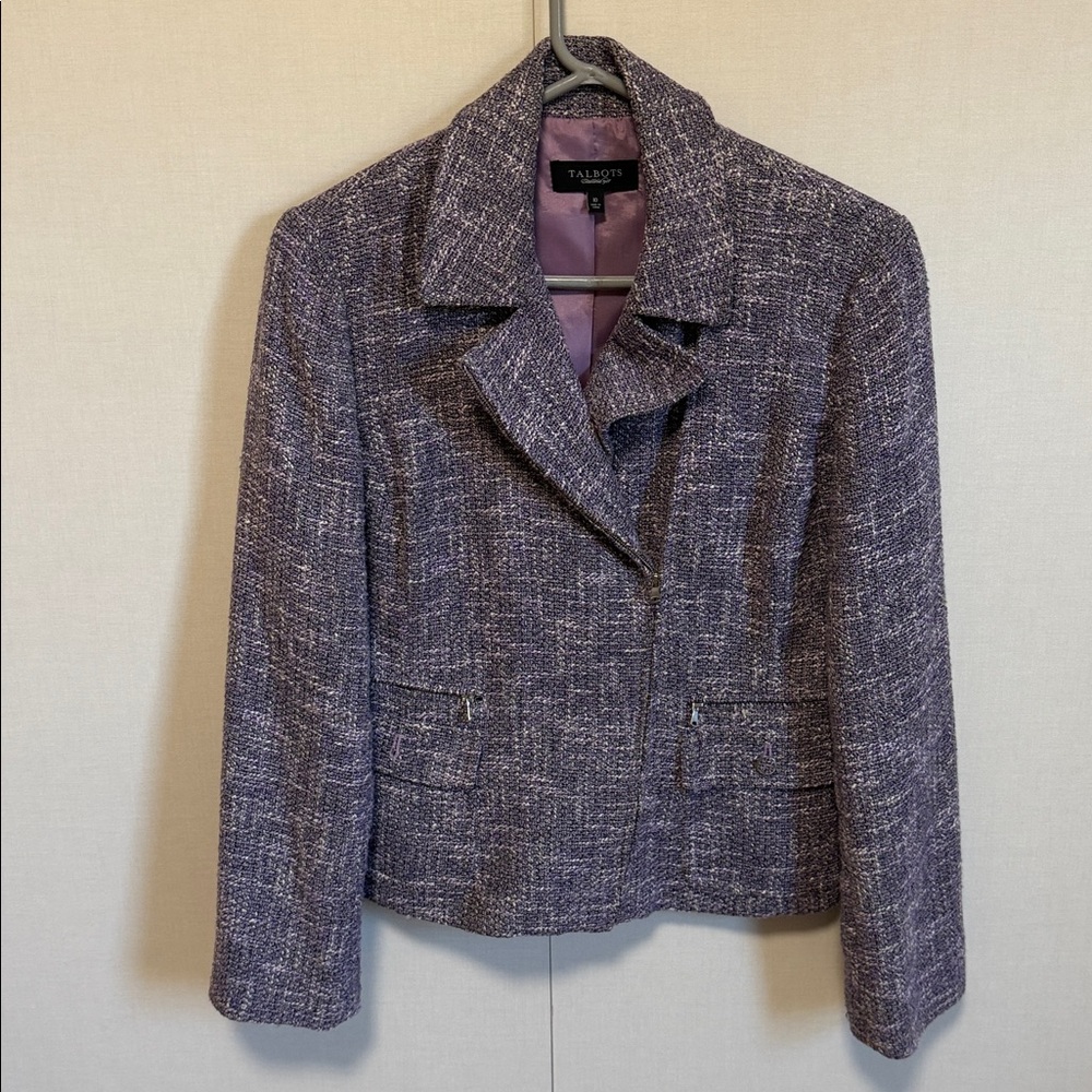 Talbots Women's Purple Tweed Blazer